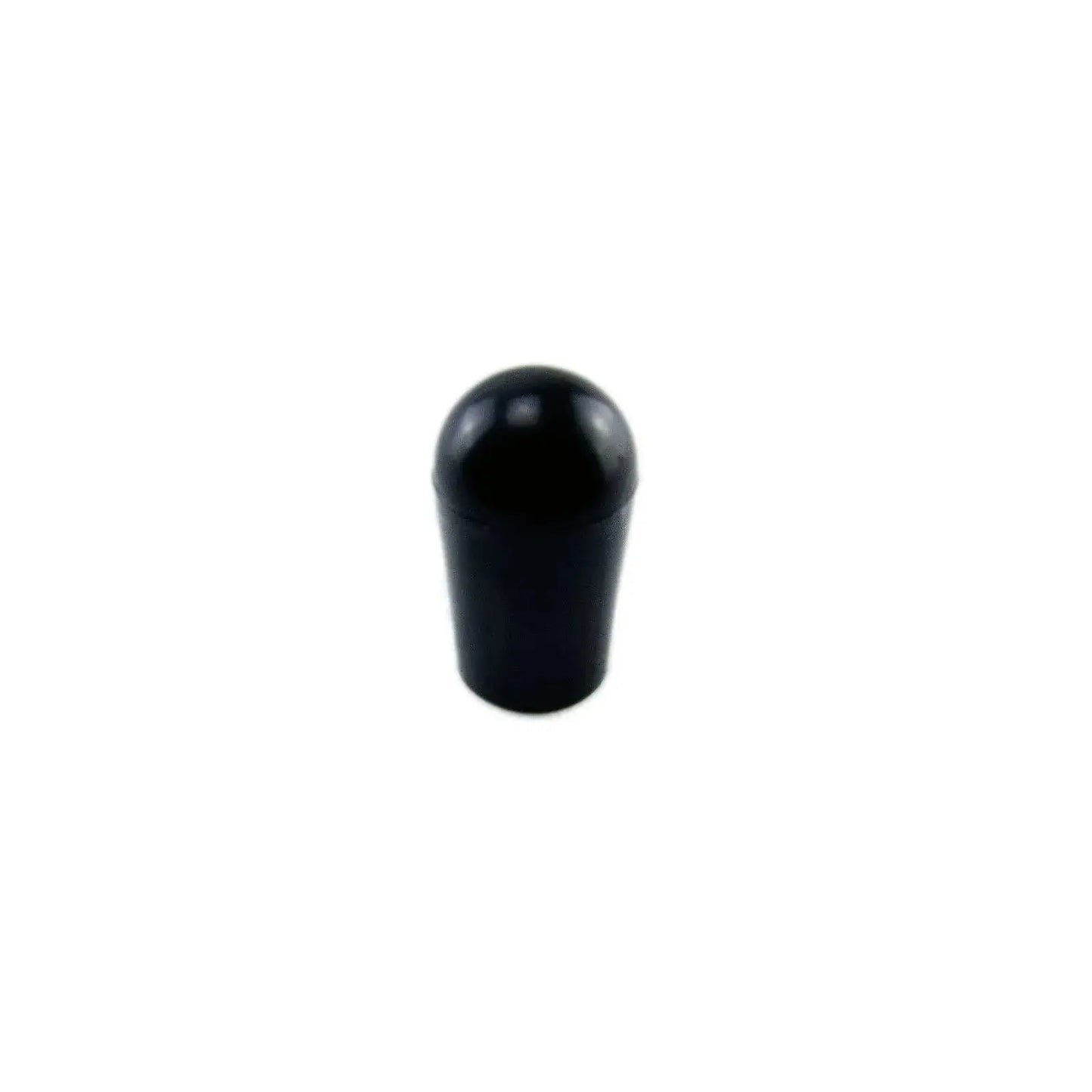Black plastic guitar switch tip knob for TGP-Guitars, replacement part on white background