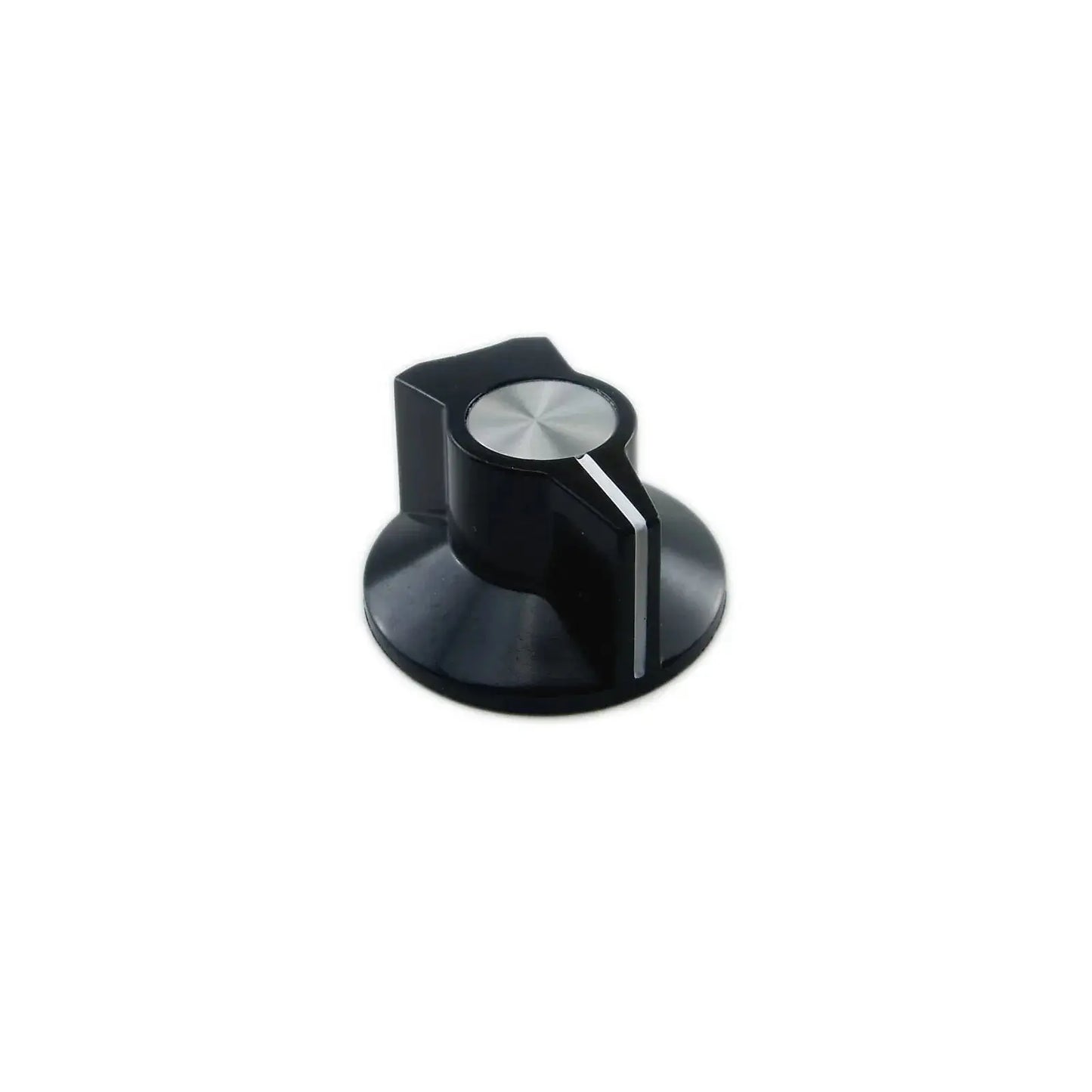 Black amp knob with silver center for guitar or bass, TGP-Guitars premium parts