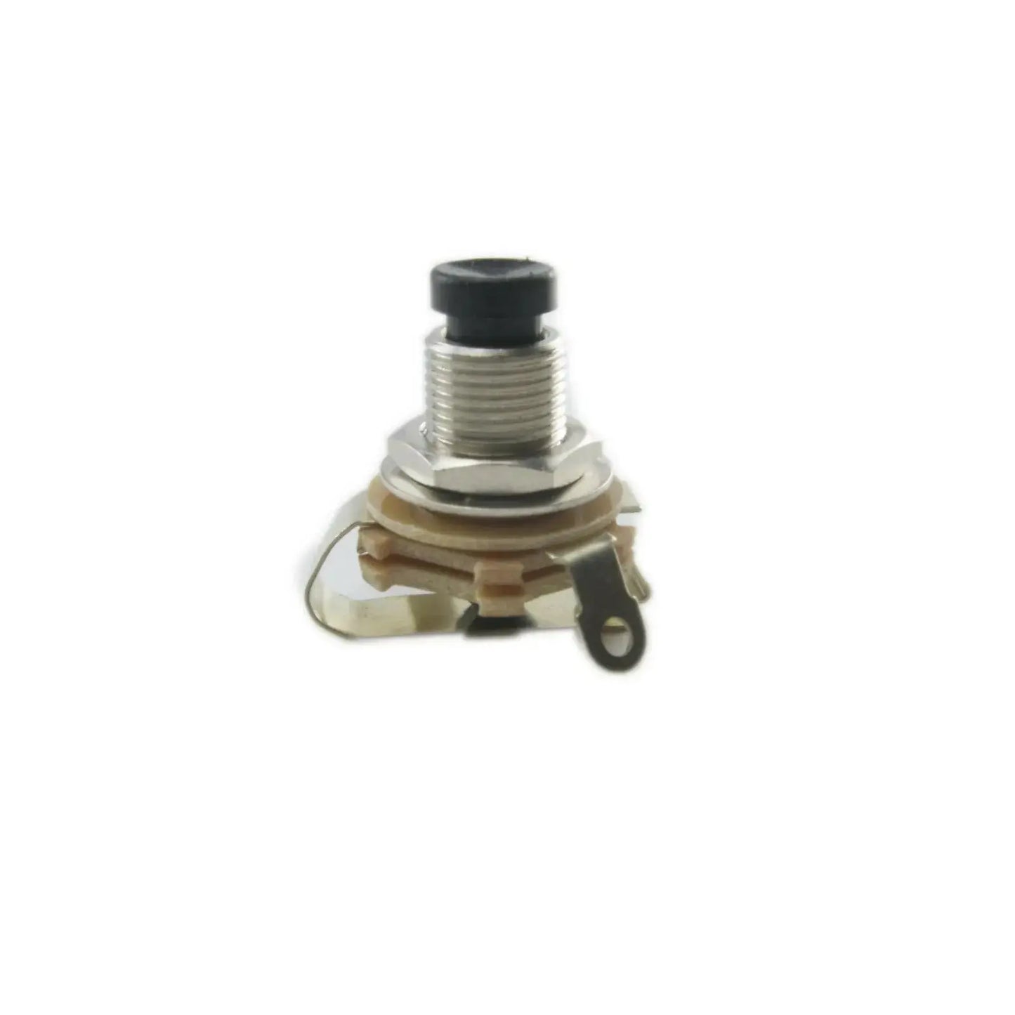 Guitar output jack metal component for electric guitars on white background, TGP-Guitars parts