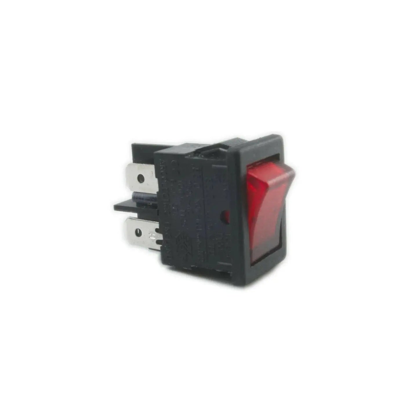 Red rocker switch for guitar amplifier, black housing, premium guitar amp part